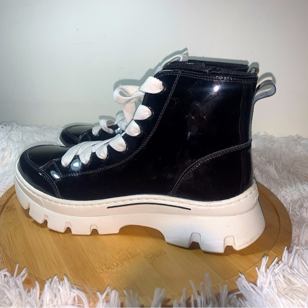 Skechers X Ava Max Roadies Surge Black & White Boots  Women's Size 9